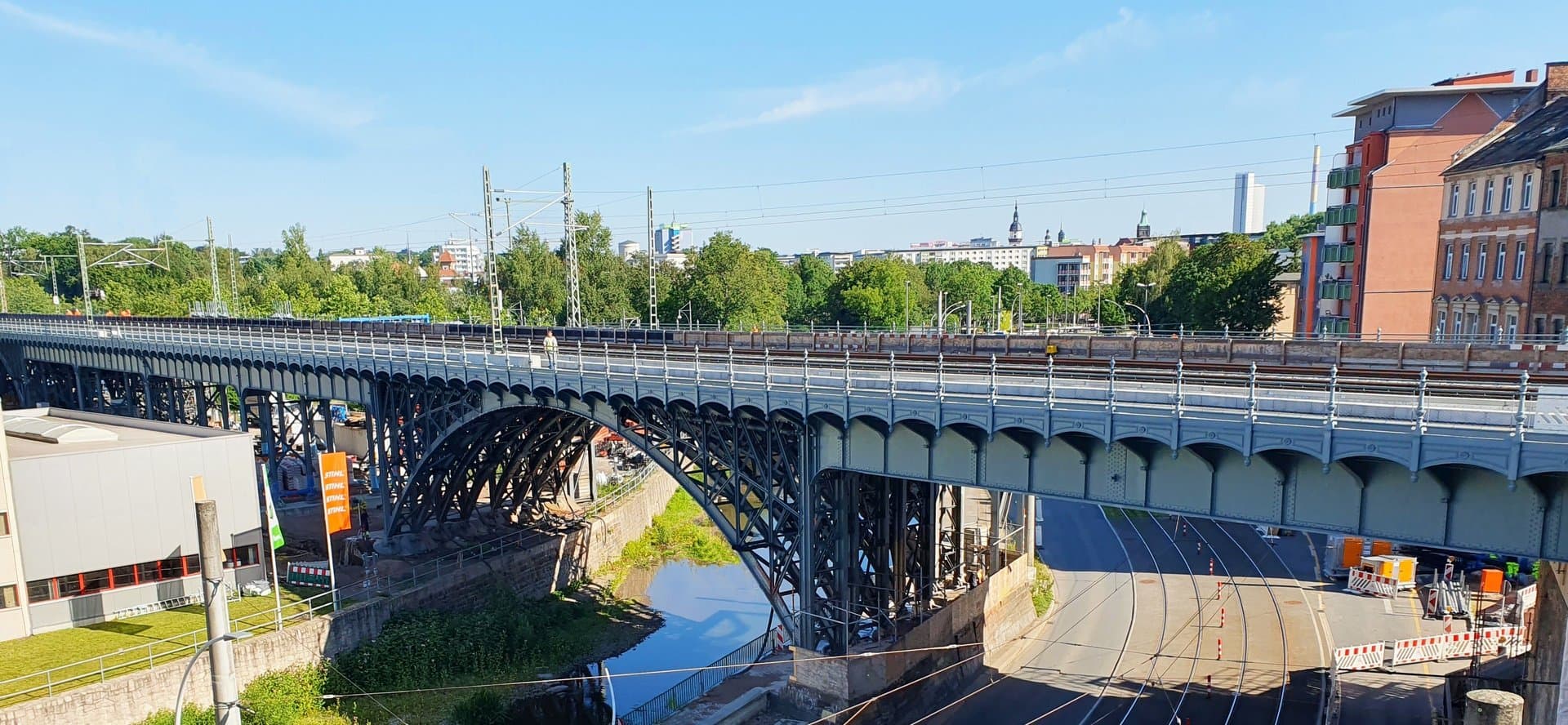 Bogenansicht des Chemnitzer Viadukts © DB AG, Baustellenkamera
